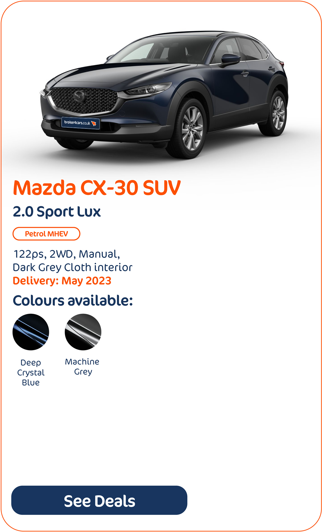 Mazda CX-30 SUV 2.0 Sport Lux - Click to Enquire